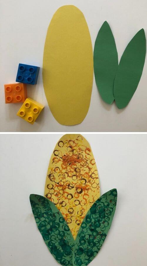 letter c craft corn art for toddlers