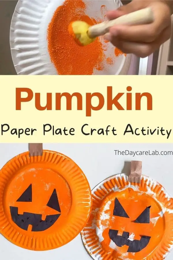 pumpkin paper plate craft activity for toddlers