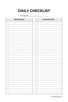 Free Daycare Printable for childcare business